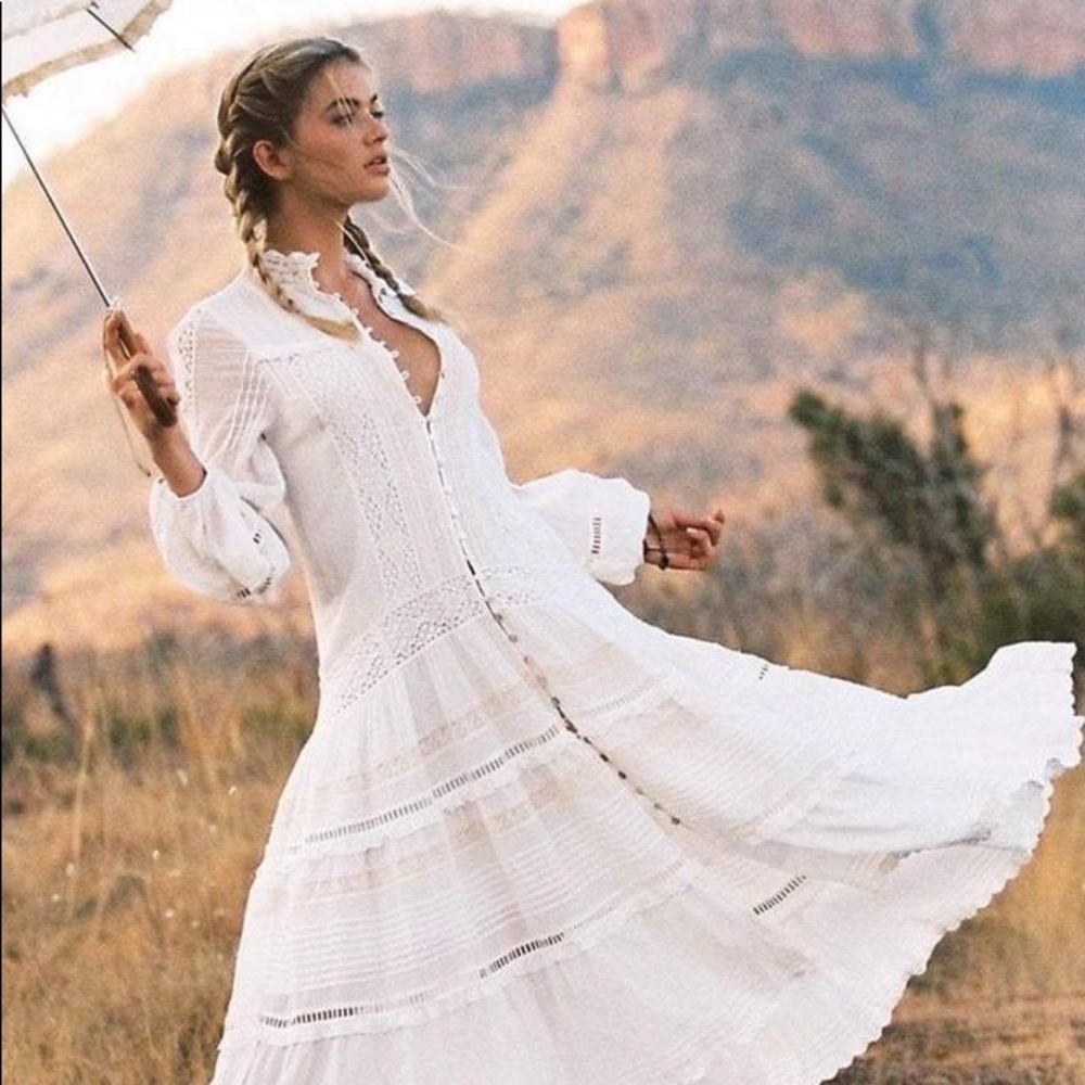 Spell & The Gypsy Collective white tiered midi dress